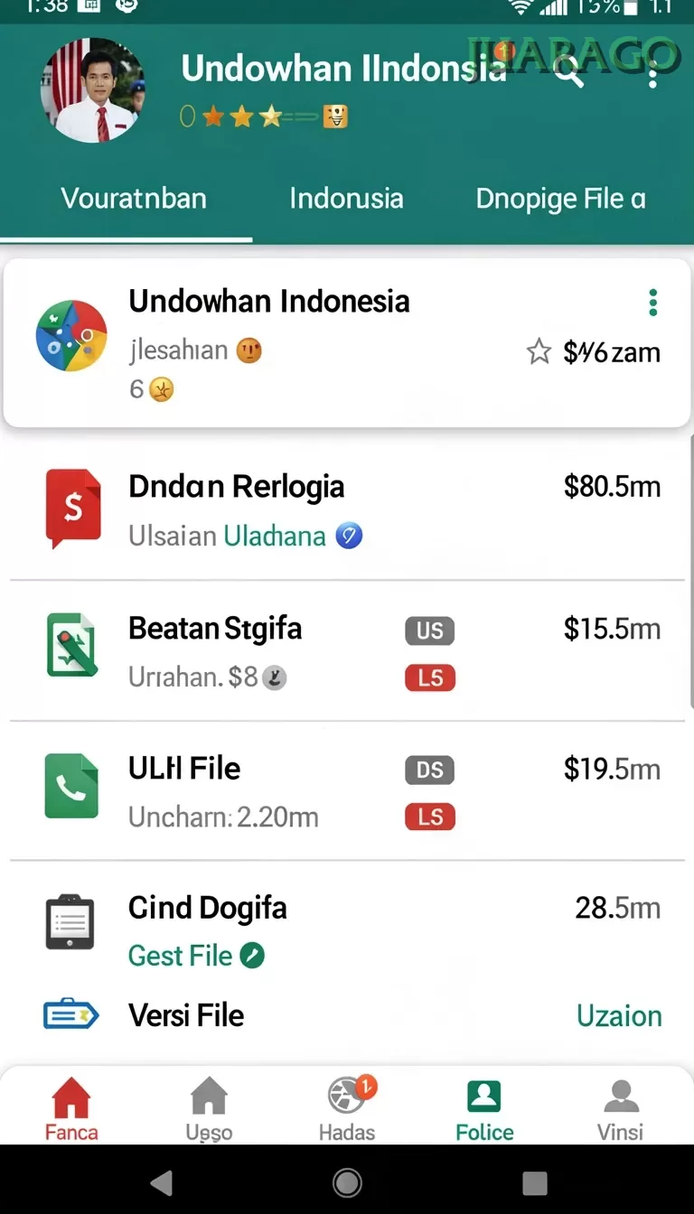Cuplikan layar FC888 — menu navigasi
