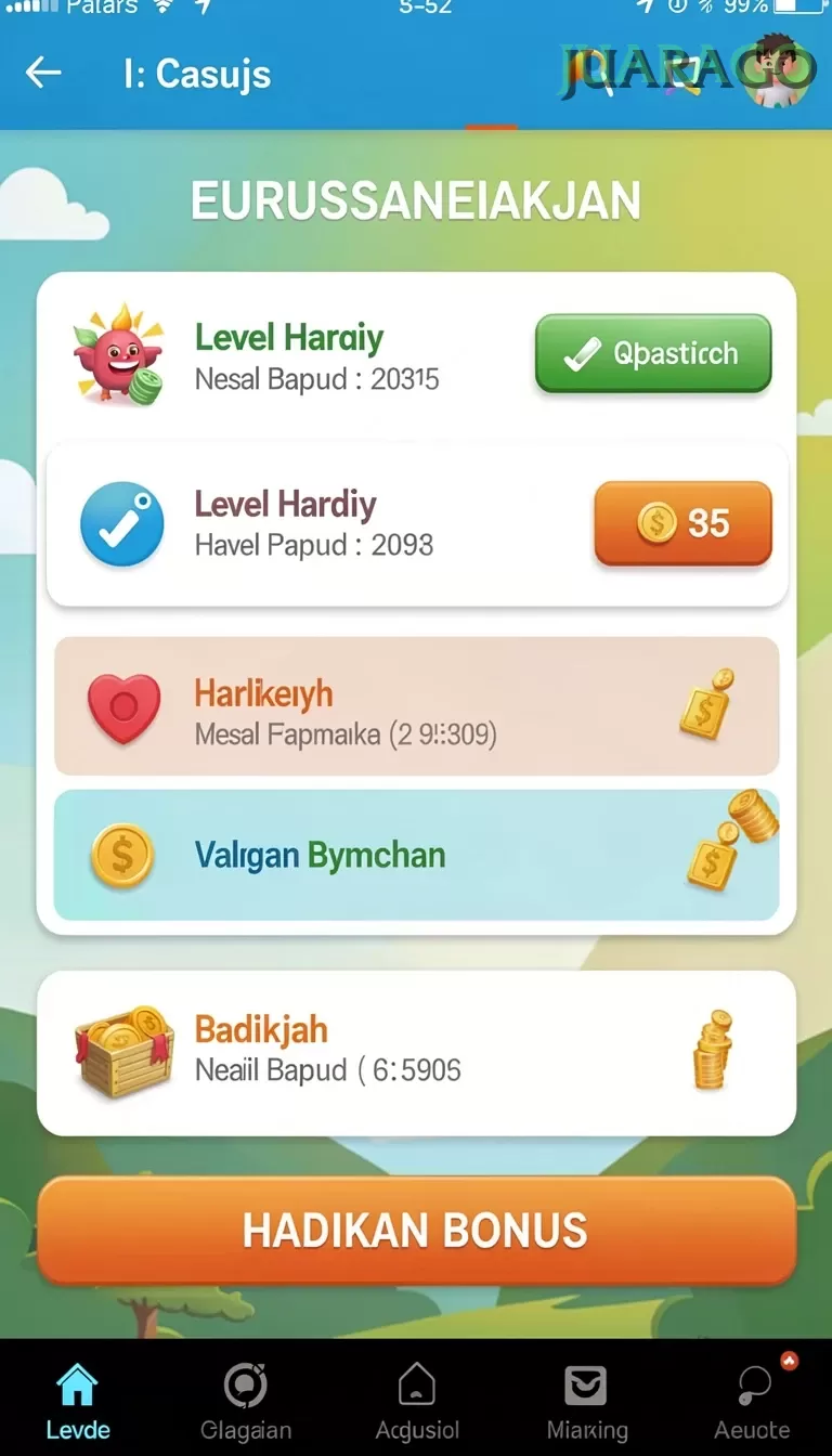 Cuplikan layar RUSA33 — menu navigasi